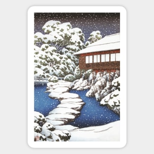 The Mansion in Fukagawa by Kawase Hasui Sticker